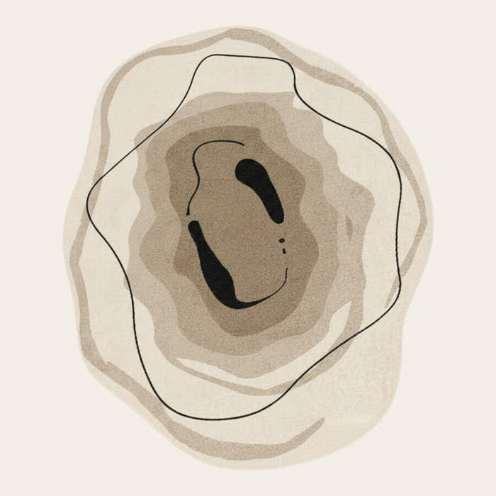 Rug – Abstract Circle – Bouclé Sand