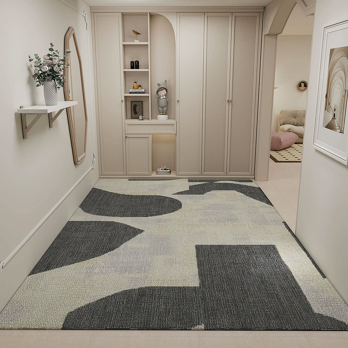 Rug – Abstract Flow – Pearl Grey