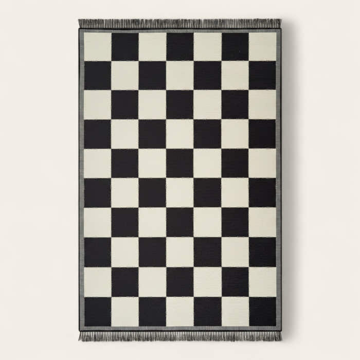 Rug – Checkerboard – Ink Black
