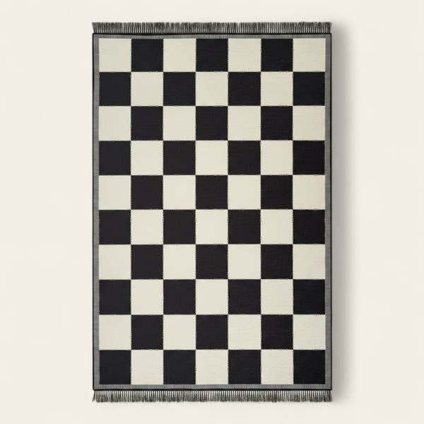Rug – Checkerboard – Ink Black