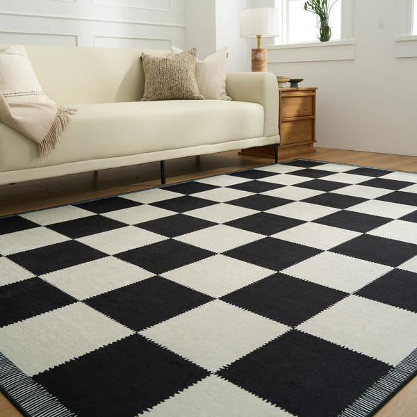 Rug – Checkerboard – Ink Black