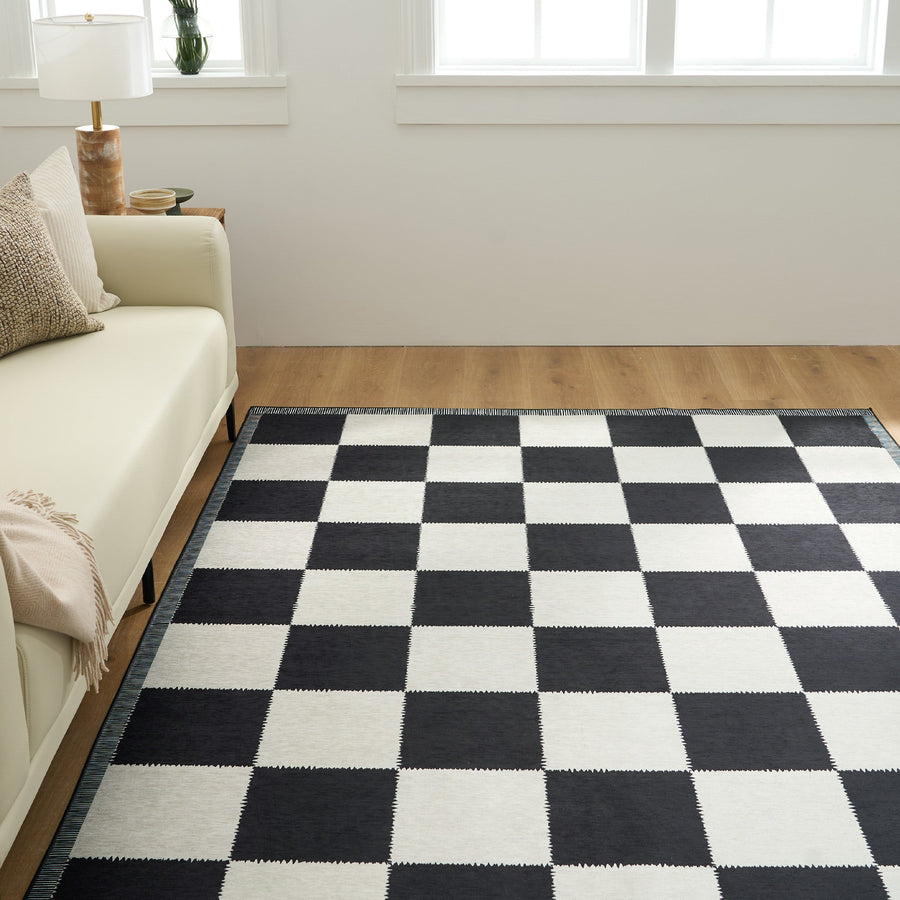 Rug – Checkerboard – Ink Black