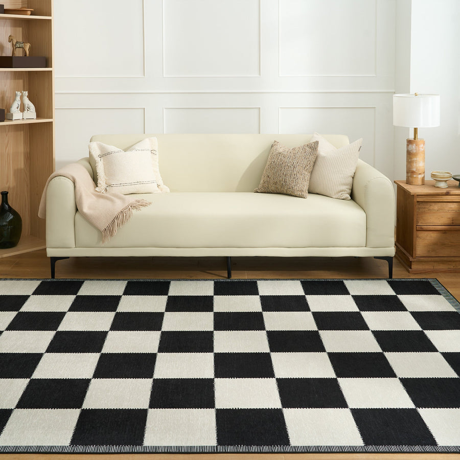 Rug – Checkerboard – Ink Black
