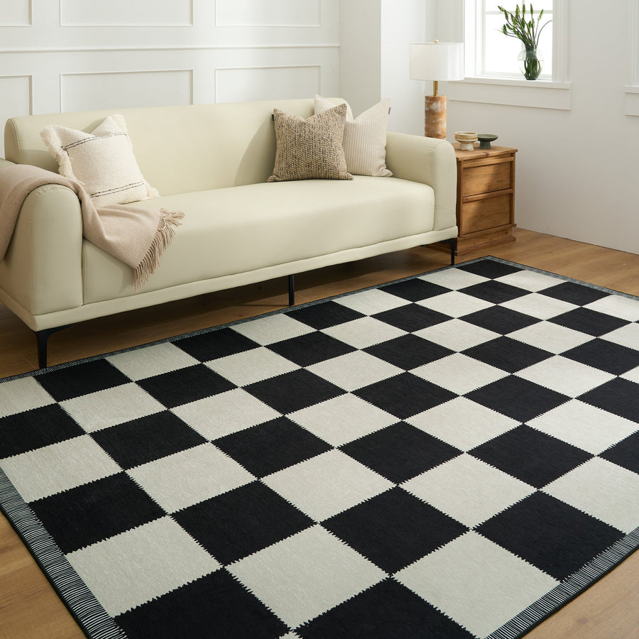 Rug – Checkerboard – Ink Black