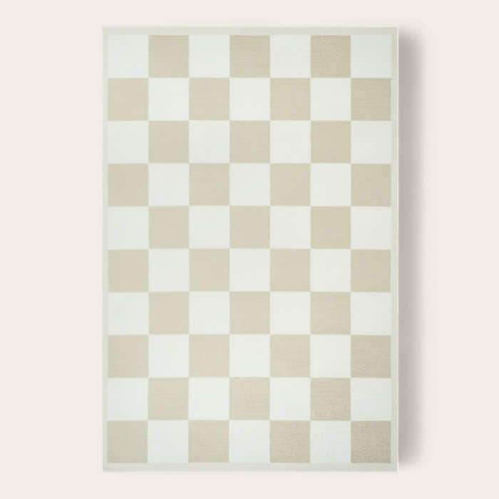 Rug – Checkerboard Tile – Bouclé Sand