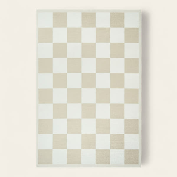 Rug – Checkerboard Tile – Bouclé Sand