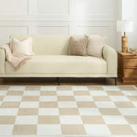 Rug – Checkerboard Tile – Bouclé Sand