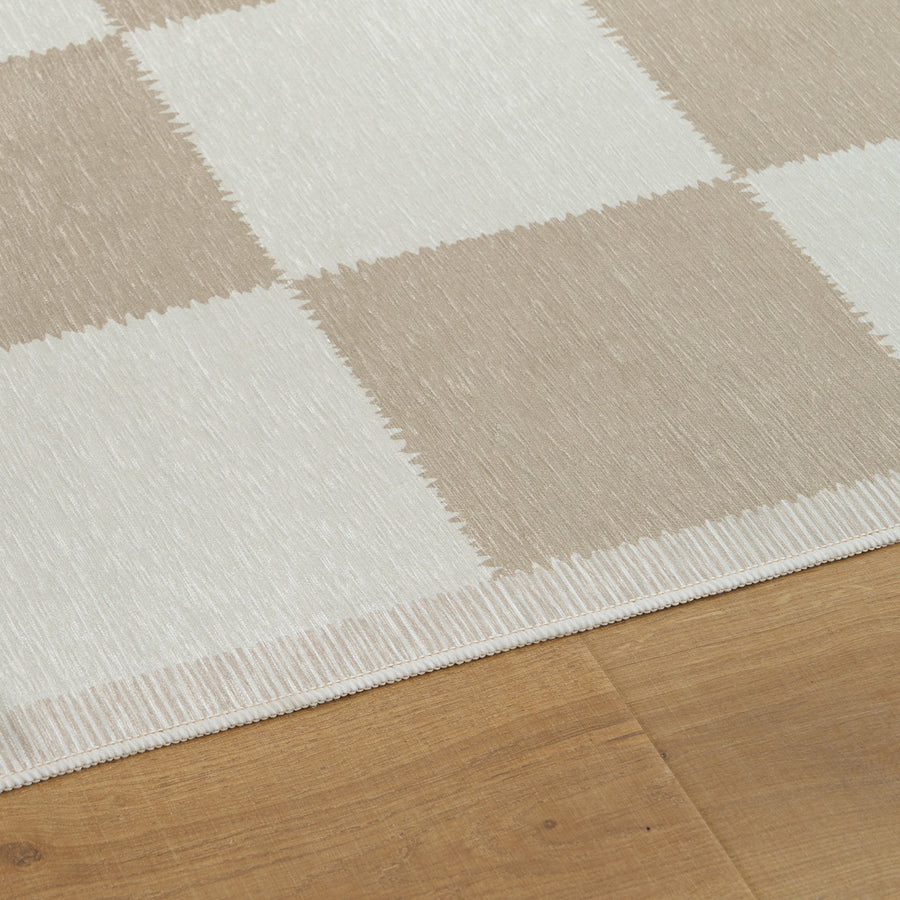Rug – Checkerboard Tile – Bouclé Sand