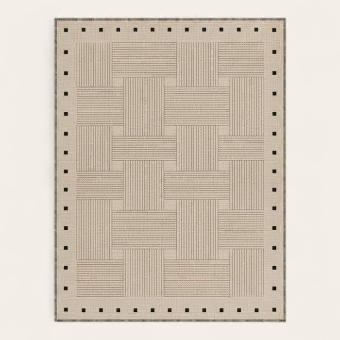 Rug – Checkerboard Weave – Bouclé Sand