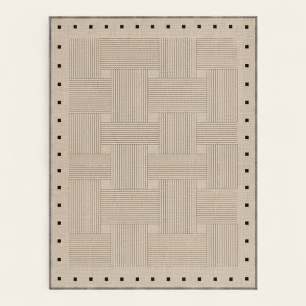 Rug – Checkerboard Weave – Bouclé Sand