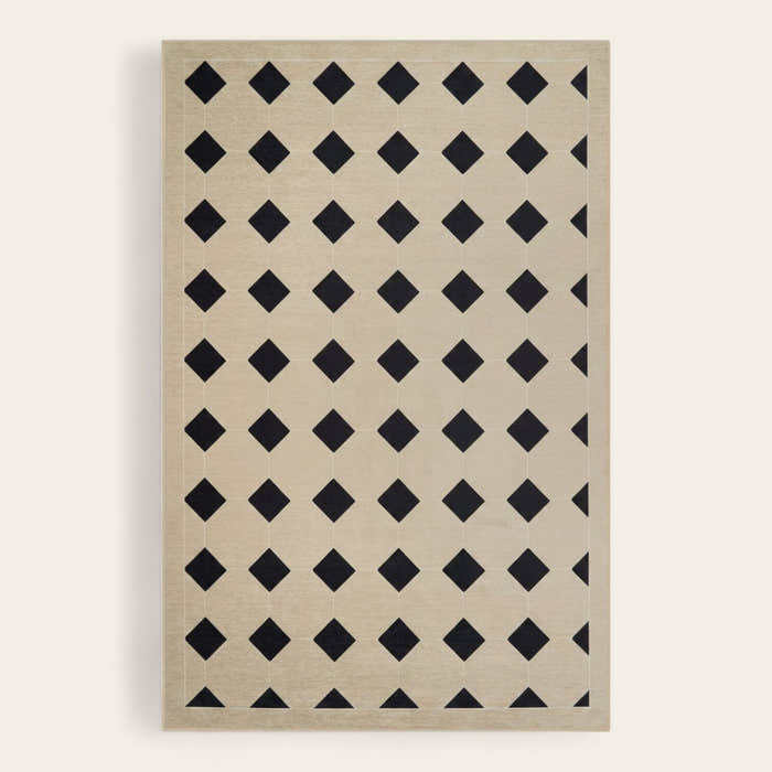 Rug – Diamond Grid – Bouclé Sand