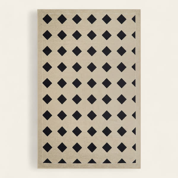 Rug – Diamond Grid – Bouclé Sand