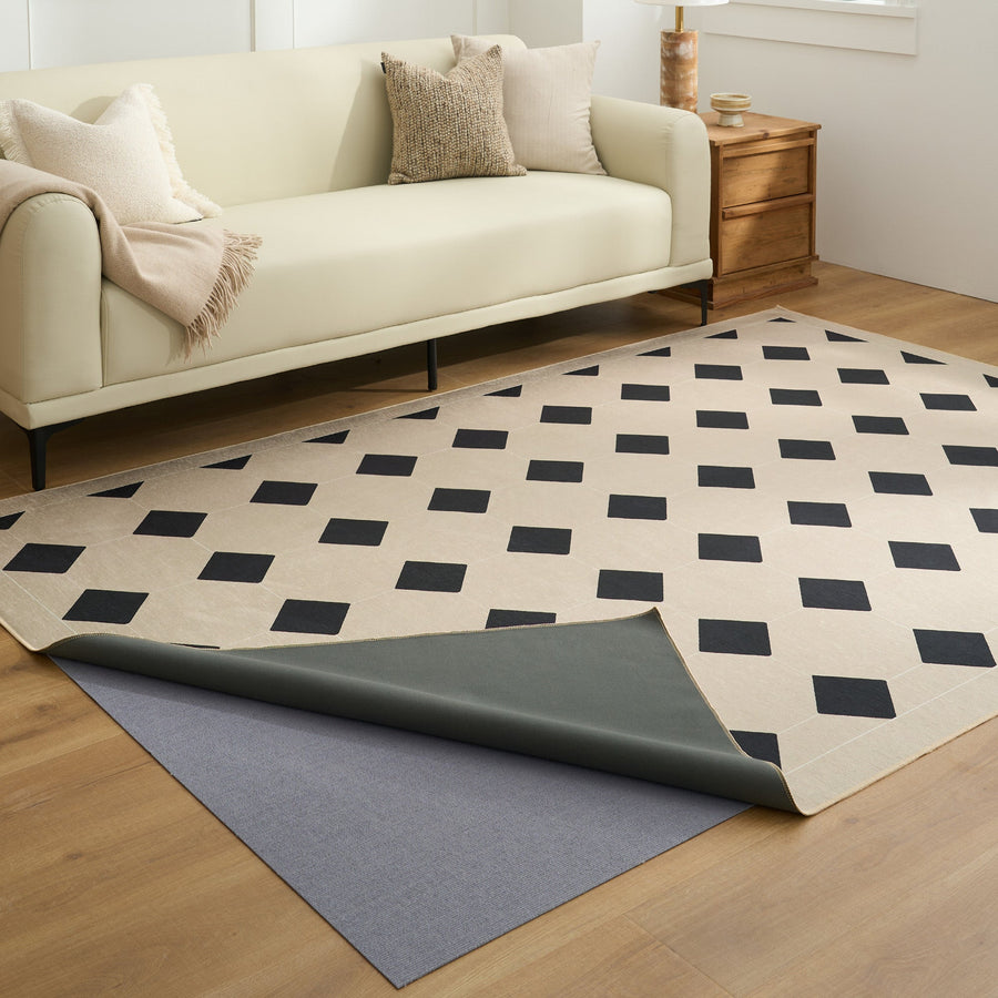 Rug – Diamond Grid – Bouclé Sand