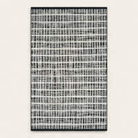 Rug – Distressed Grid – Ink Black