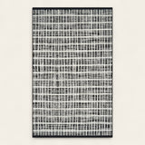 Rug – Distressed Grid – Ink Black