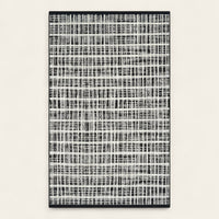 Rug – Distressed Grid – Ink Black