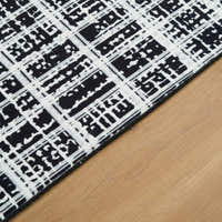 Rug – Distressed Grid – Ink Black