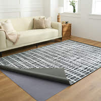 Rug – Distressed Grid – Ink Black