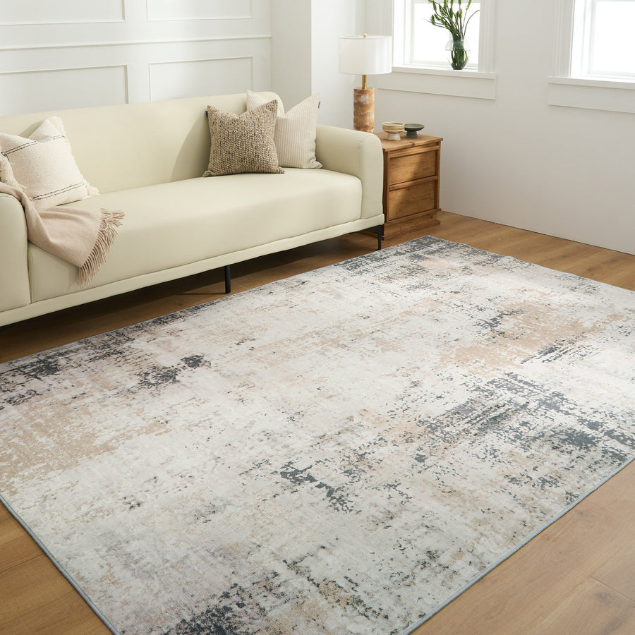 Rug – Distressed Marble – Pearl Grey