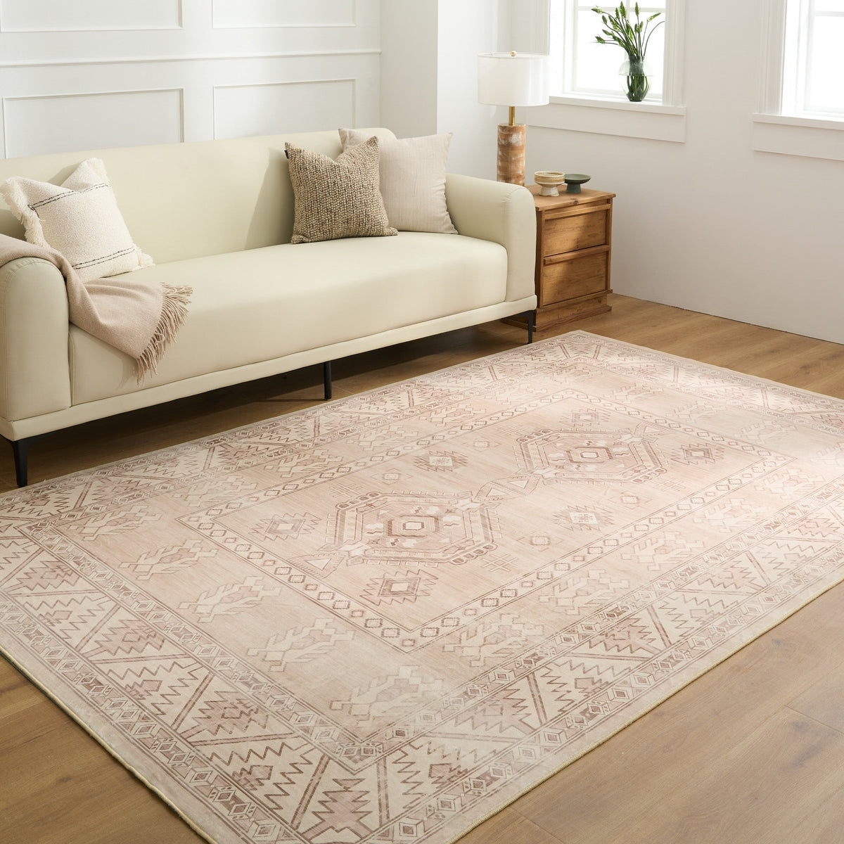 Rug – Distressed Tribal – Bouclé Sand
