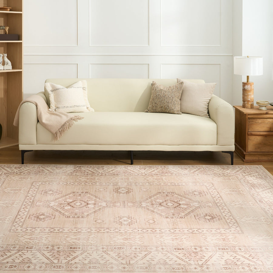 Rug – Distressed Tribal – Bouclé Sand