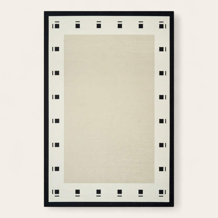 Rug – Dot Border – Ivory Cream