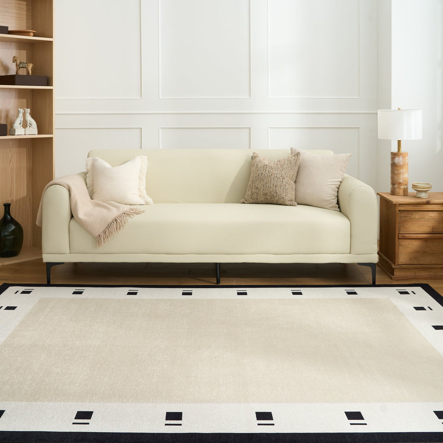 Rug – Dot Border – Ivory Cream