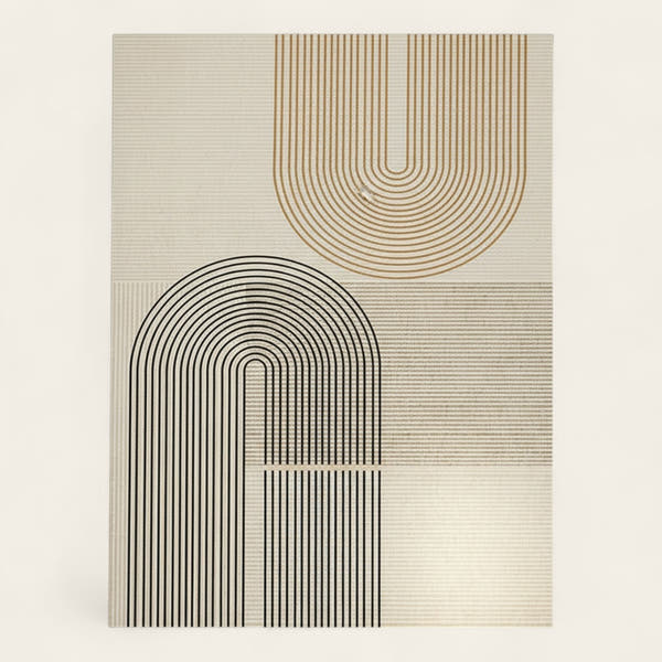 Rug – Geometric Arch – Bouclé Sand