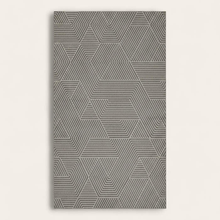 Rug – Geometric Etch – Pearl Grey