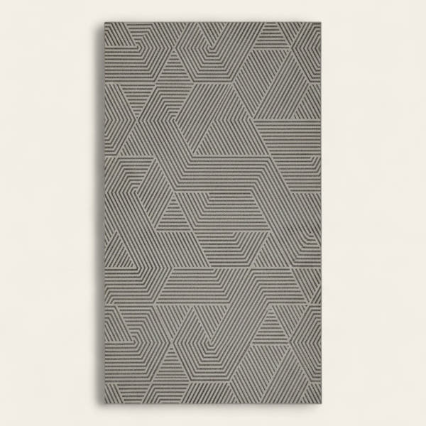 Rug – Geometric Etch – Pearl Grey