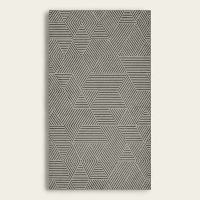 Rug – Geometric Etch – Pearl Grey