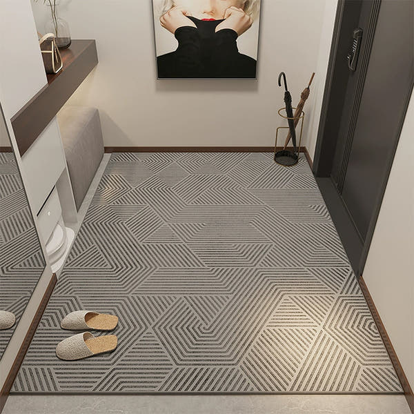 Rug – Geometric Etch – Pearl Grey