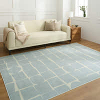 Rug – Grid Abstract – Sky Mist
