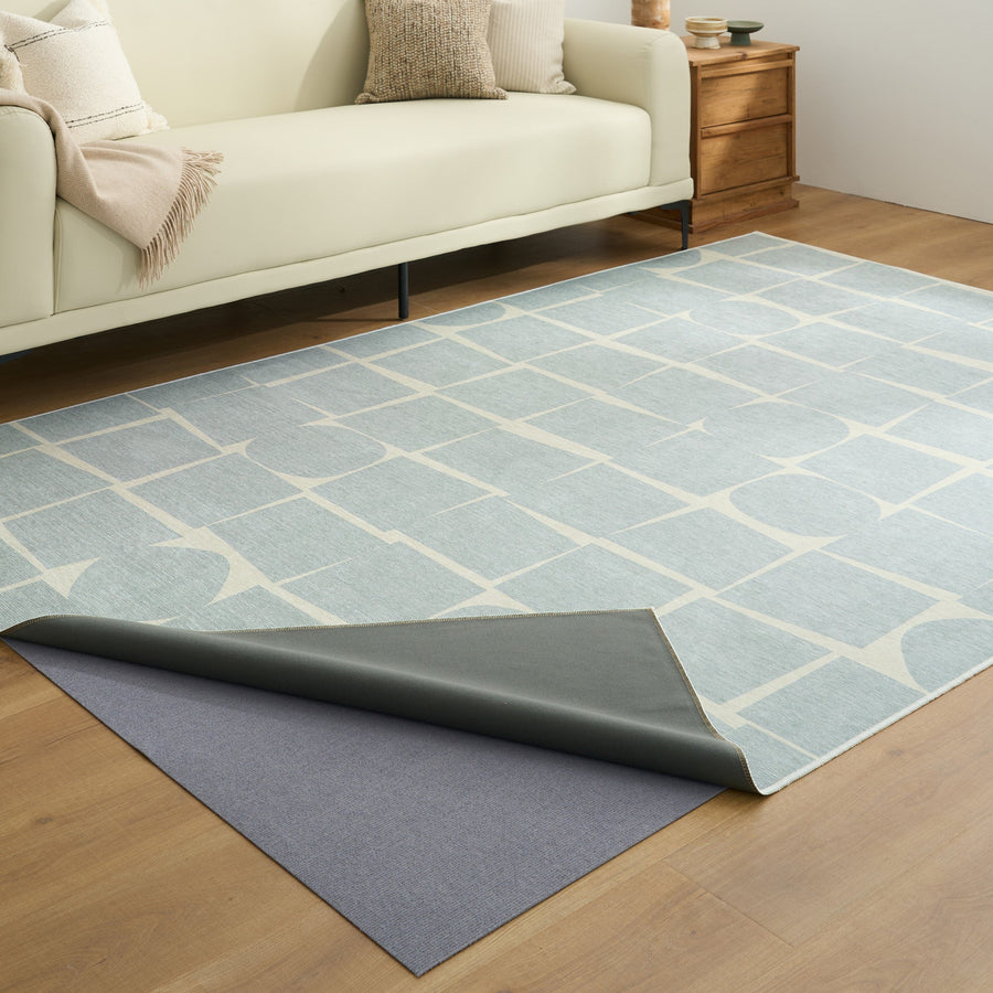 Rug – Grid Abstract – Sky Mist