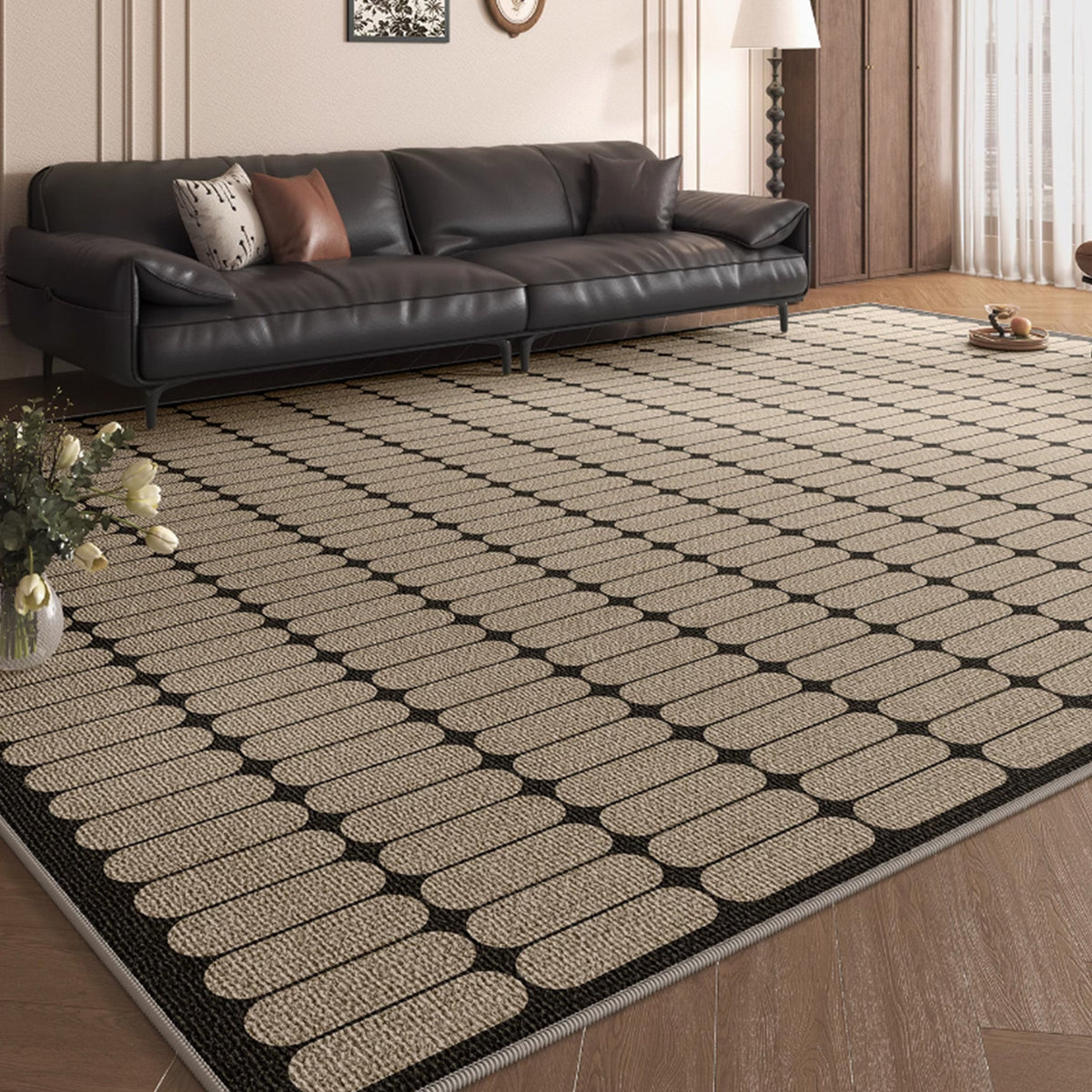 Rug – Grid Dot – Bouclé Sand