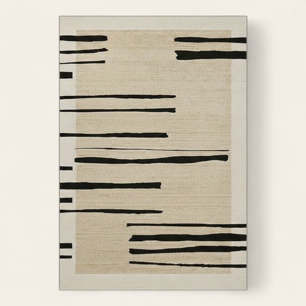 Rug – Ink Stripe Horizontal – Bouclé Sand
