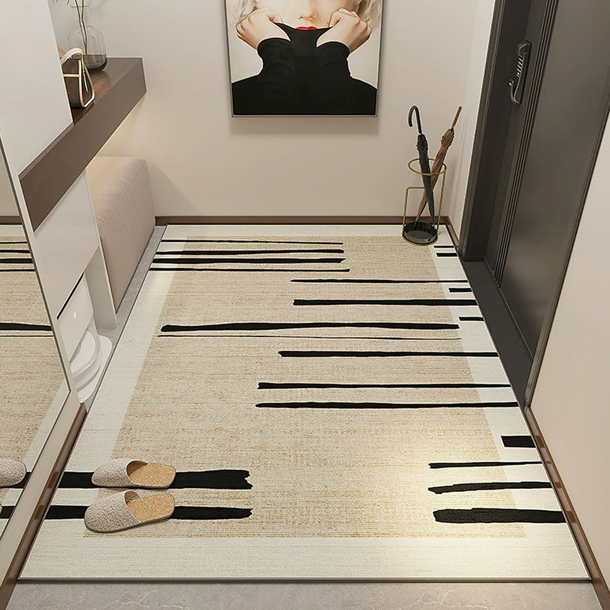 Rug – Ink Stripe Horizontal – Bouclé Sand