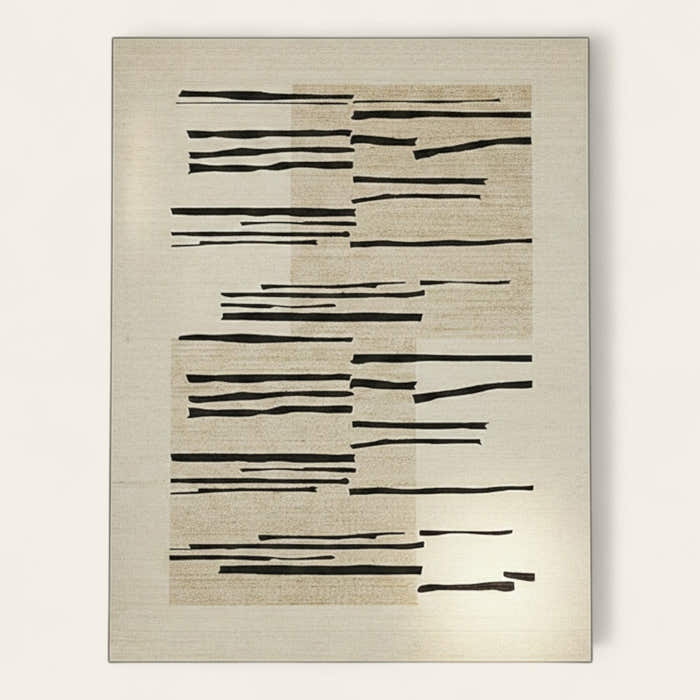 Rug – Ink Stripe Vertical – Bouclé Sand