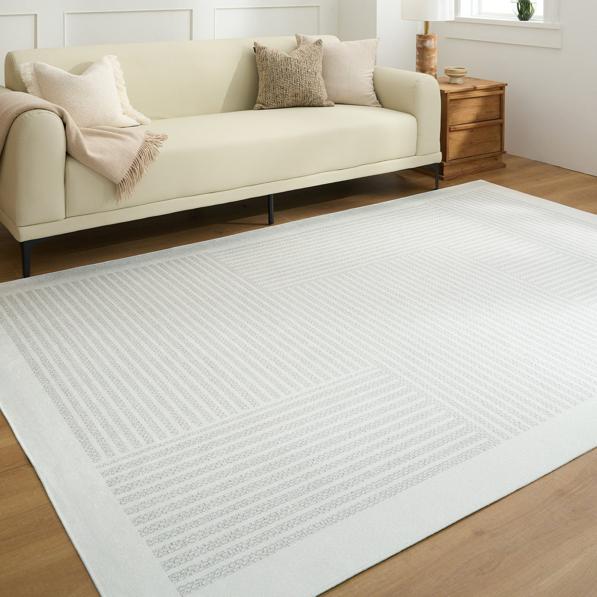 Rug – Linear Stripe – Ivory Cream