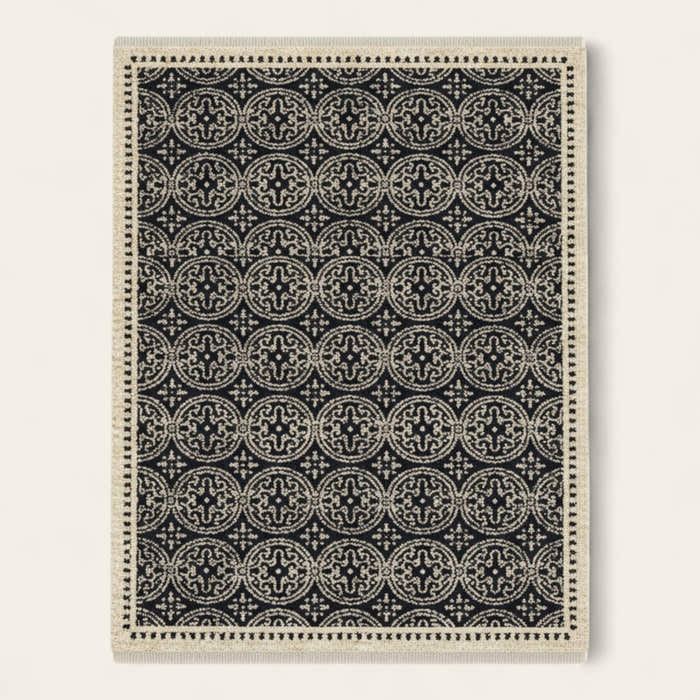 Rug – Ornate Border – Sage Mist