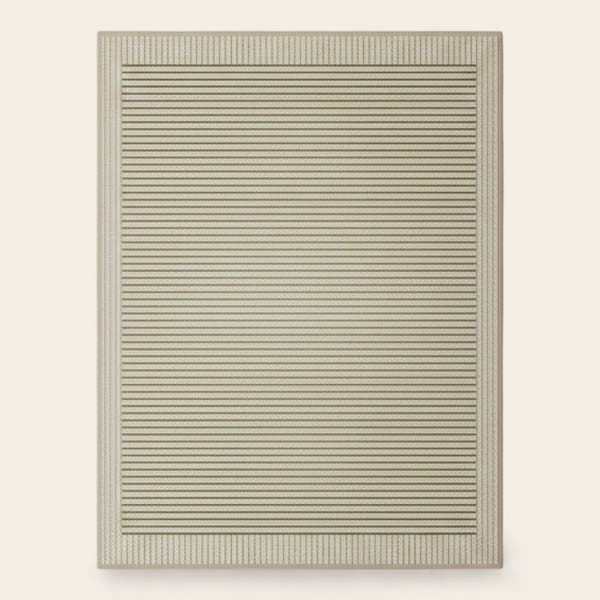 Rug – Striped Pattern – Ivory Cream