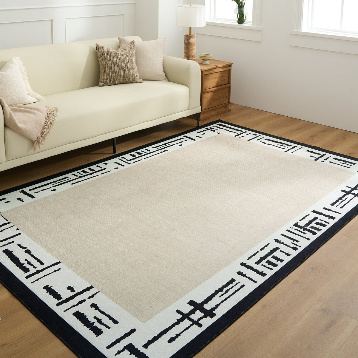 Rug – Tribal Border – Ivory Cream