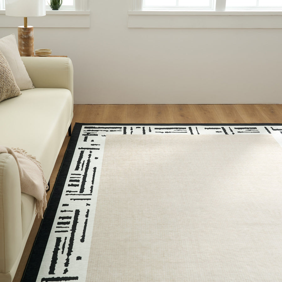 Rug – Tribal Border – Ivory Cream