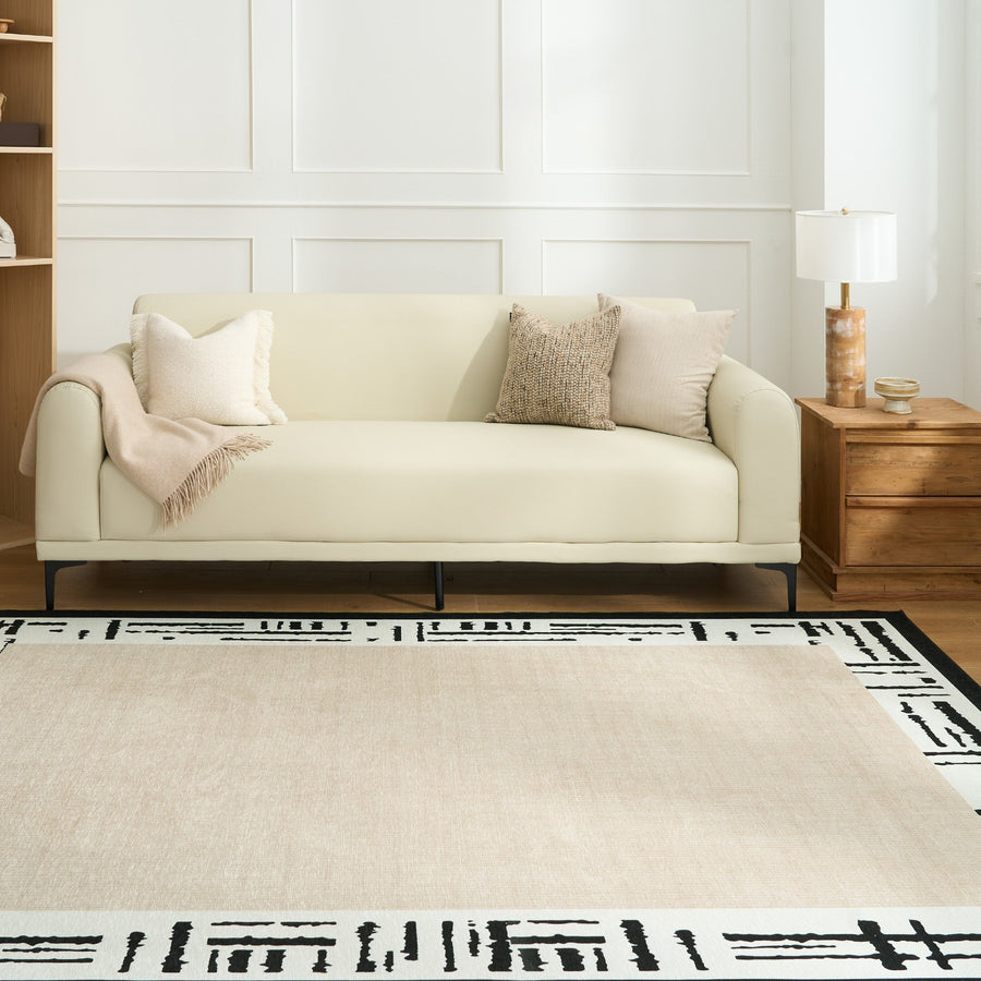 Rug – Tribal Border – Ivory Cream