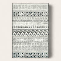 Rug – Tribal Stripe Print – Ivory Cream