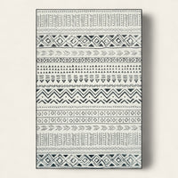 Rug – Tribal Stripe Print – Ivory Cream