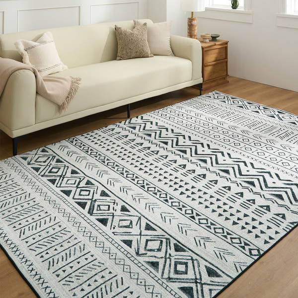 Rug – Tribal Stripe Print – Ivory Cream