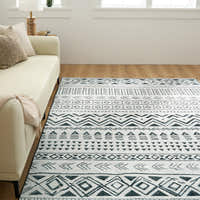 Rug – Tribal Stripe Print – Ivory Cream