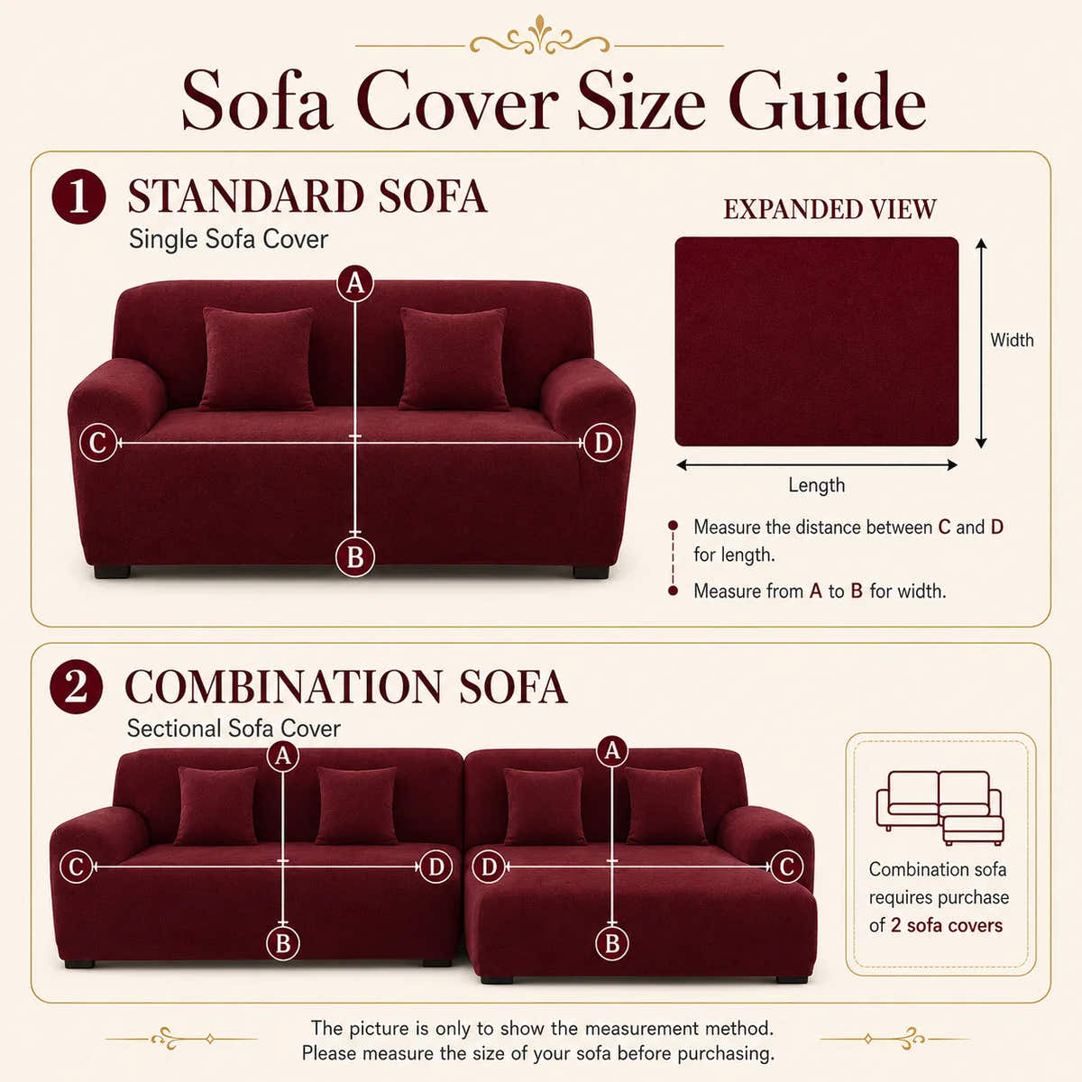 Sized for the sofa you already own.