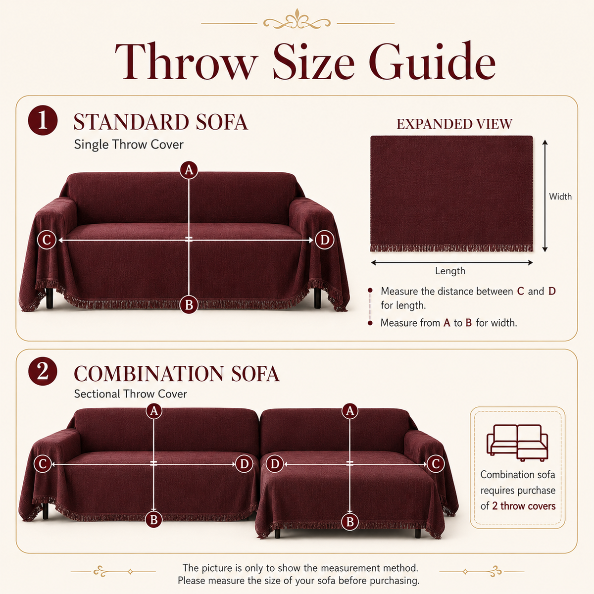 Size guide — throws
